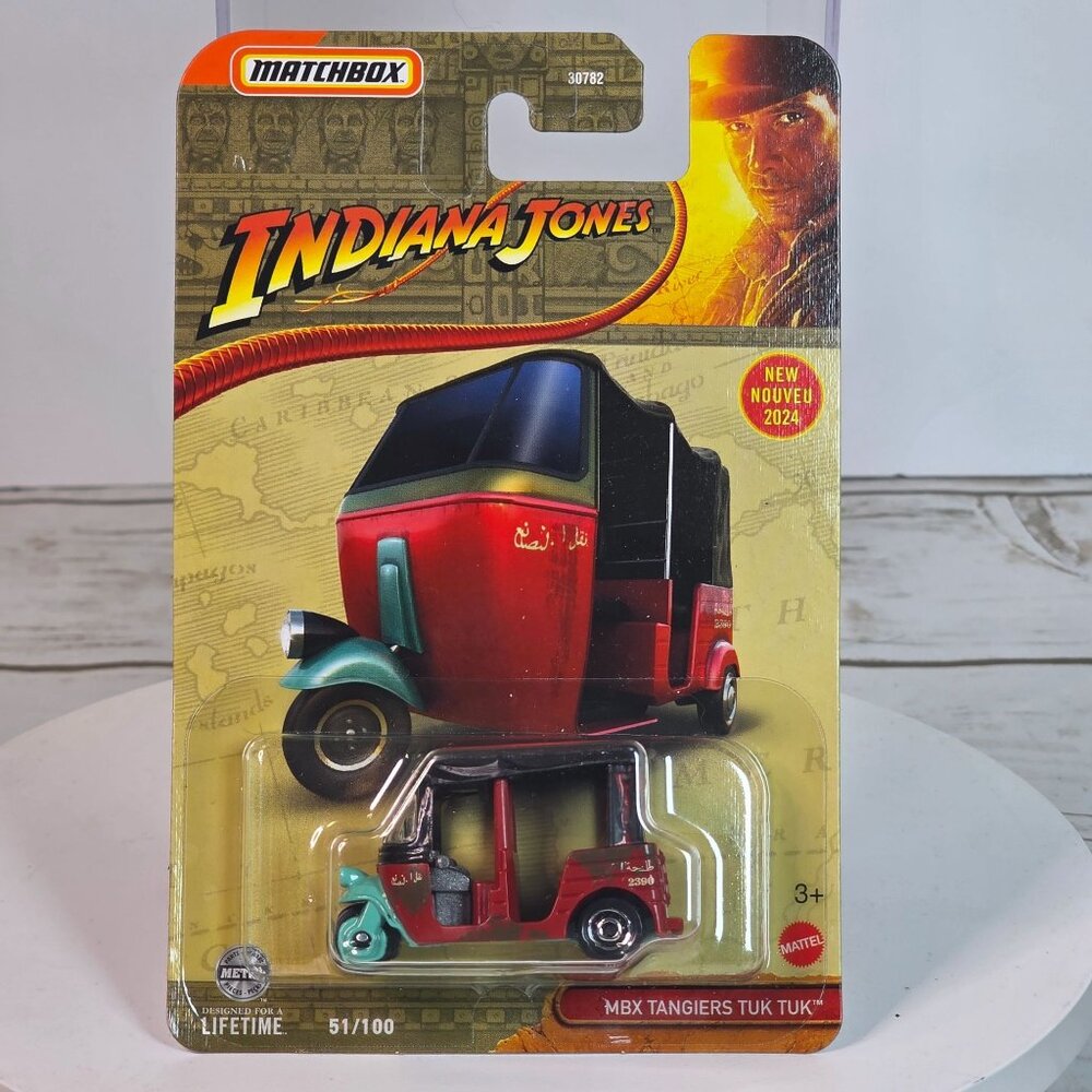 Matchbox Indiana Jones MBX Tangiers Tuk Tuk Red & Green Die-Cast Vehicle Limited